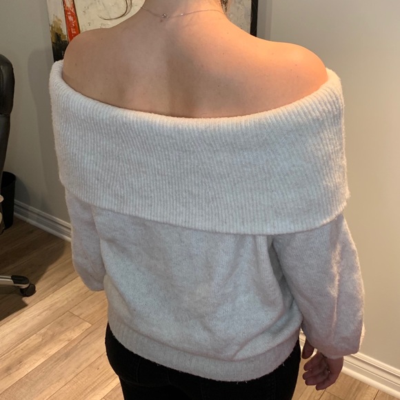 Cream Off-The-Shoulder Sweater - Picture 2 of 4